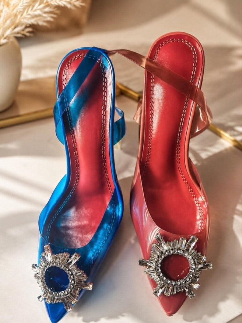 Transparent and Mesh Heels size 39 8 US
